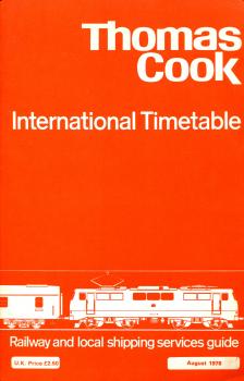 Thomas Cook International Timetable August 1978