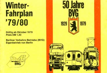 BVG Fahrplan 1979 / 1980 Berlin