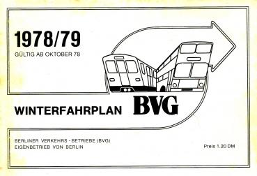 BVG Fahrplan 1978 / 1979 Berlin