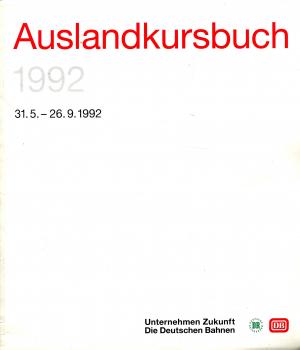 Auslandkursbuch 1992 DR / DB