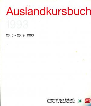 Auslandkursbuch 1993 DR / DB