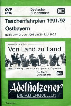 Taschenfahrplan Ostbayern 1991 / 1992