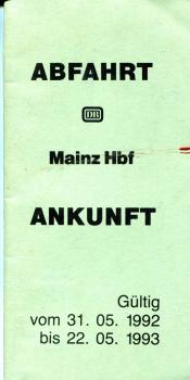 Abfahrt Ankunft Mainz Hbf 1992 / 1993