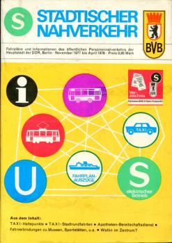 Fahrplan Städtischer Nahverkehr Berlin 1977 / 1978 BVB