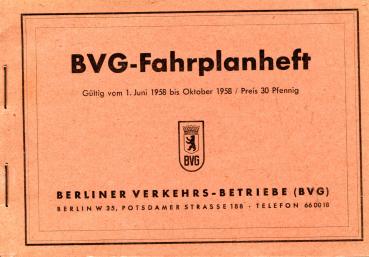 BVG Fahrplanheft 1958