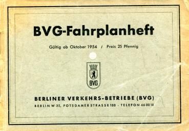 BVG Fahrplanheft 1954