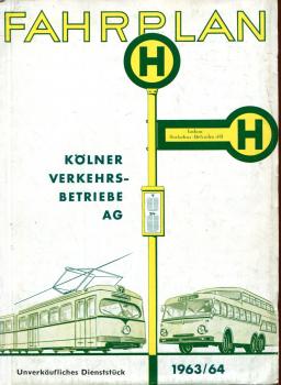 Fahrplan Kölner Verkehrsbetriebe 1963 / 1964