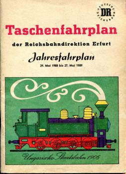 Taschenfahrplan Rbd Erfurt 1988 / 1989