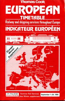 Thomas Cook European Timetable 1990 ( September )