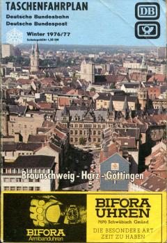 Taschenfahrplan Braunschweig Harz Göttingen 1976 / 1977