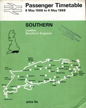 Timetable British Rail 1968 / 1969 Southern London Southern England