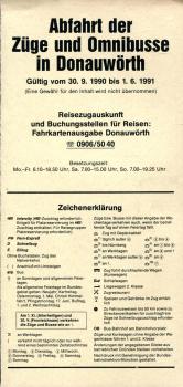 Abfahrt der Züge und Omnibusse in Donauwörth 1990 / 1991