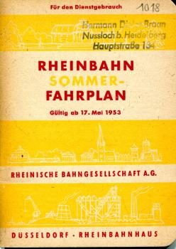 Fahrplan Rheinbahn 1953