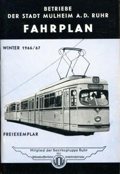 Fahrplan der Stadt Mülheim a. d. Ruhr 1966 / 1967