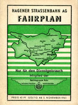 Fahrplan Hagener Straßenbahn 1963 ( ab November )