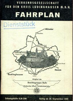 Fahrplan Verkehrsgesellschaft Kreis Lüdinghausen 1968 ( ab September )