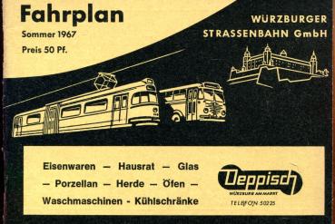 Fahrplan Würzburger Straßenbahn 1967