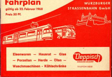 Fahrplan Würzburger Straßenbahn 1968 ( ab Februar )