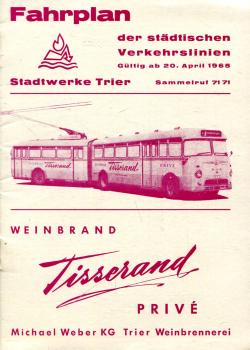 Fahrplan Stadtwerke Trier 1965