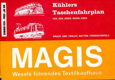 Kühlers Taschenfahrplan für den Kreis Wesel-Rees 1970