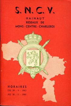 S N C V Timetable Mons Centre Charleroi 1963 / 1964