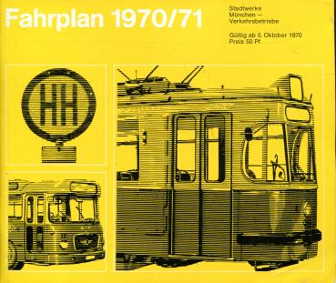 Fahrplan Stadtwerke München 1970 / 1971