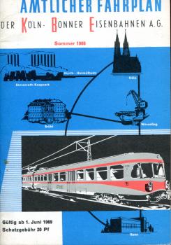 Fahrplan Köln Bonner Eisenbahn 1969 ( ab Juni )