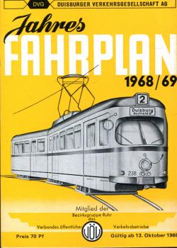 Fahrplan Duisburger Verkehrsgesellschaft 1968 / 1969