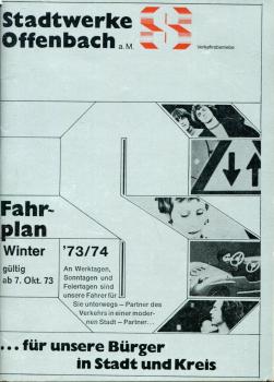 Fahrplan Stadtwerke Offenbach 1973 / 1974