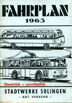 Fahrplan Stadtwerke Solingen 1963