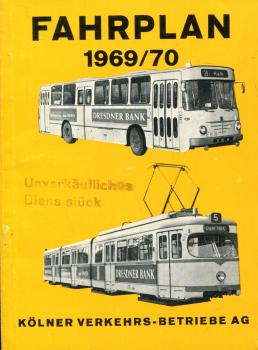 Fahrplan KVB Köln 1969 / 1970