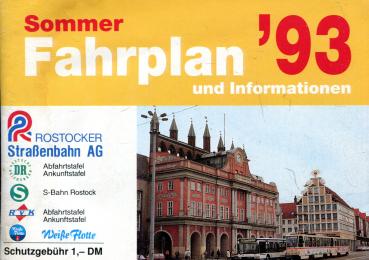 Fahrplan Rostock Straßenbahn, Bahn, Weiße Flotte 1993