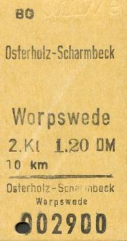 Fahrkarte Osterholz Scharmbeck - Worpswede