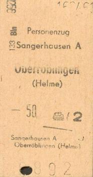 Fahrkarte Sangerhausen Oberröblingen