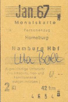 Monatskarte Hornrburg - Hamburg Hbf