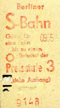 Fahrkarte S-Bahn Berlin Eichkamp Preisstufe 3