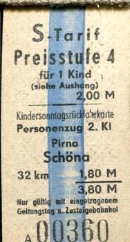 S-Bahn Dresden Nachlösekarte Schöna