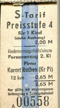 S-Bahn Dresden Nachlösekarte Kurort Rathen