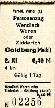 Nachlösekarte Wendisch Waren Zidderich Goldberg