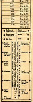 Fahrschein Kleinbahn Kassel - Naumburg