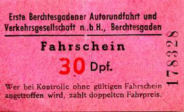 Fahrschein Omnibus Berchdesgaden 30 Dpf