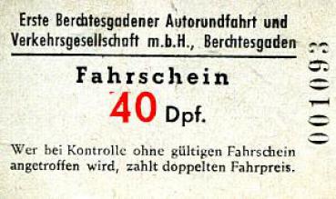 Fahrschein Omnibus Berchdesgaden 40 Dpf