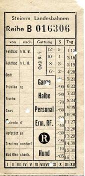 Fahrschein Steiermärkische Landesbahn