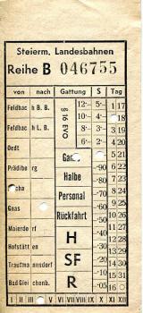 Fahrschein Steiermärkische Landesbahn