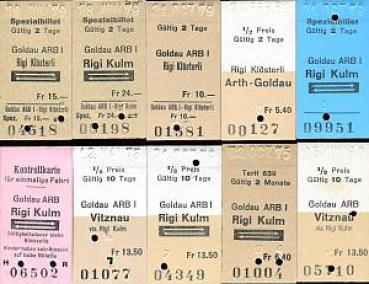 10 Fahrkarten Schweiz Goldau Rigi Vitznau