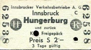 Fahrkarte Innsbruck Hungerburg S 2