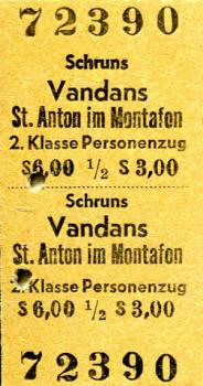 Fahrkarte Schruns - Vandans - St. Anton im Montafon