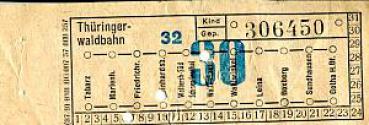 Fahrschein Thüringerwaldbahn 0,30