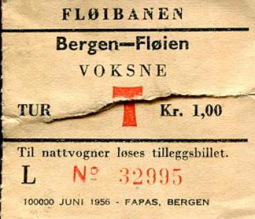 Fahrschein Floibanen Bergen - Floien Bergbahn