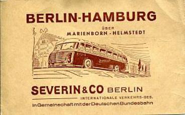 Fahrscheinhülle Interzonen Omnibus Severin U Co Berlin Hamburg